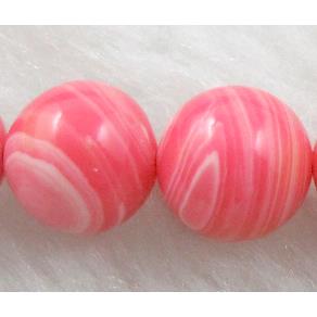 red stripe Gemstone bead, Round