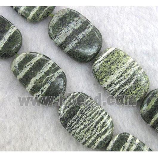 Green Silver-line Jasper Beads, freeform