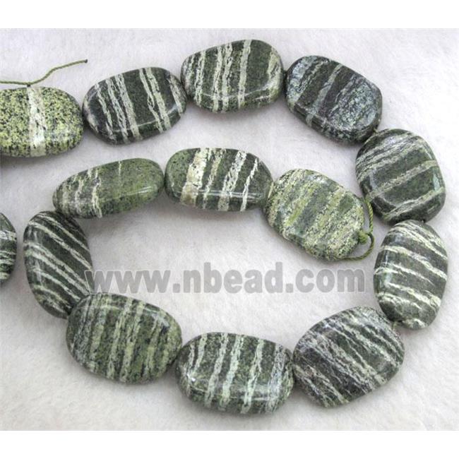 Green Silver-line Jasper Beads, freeform