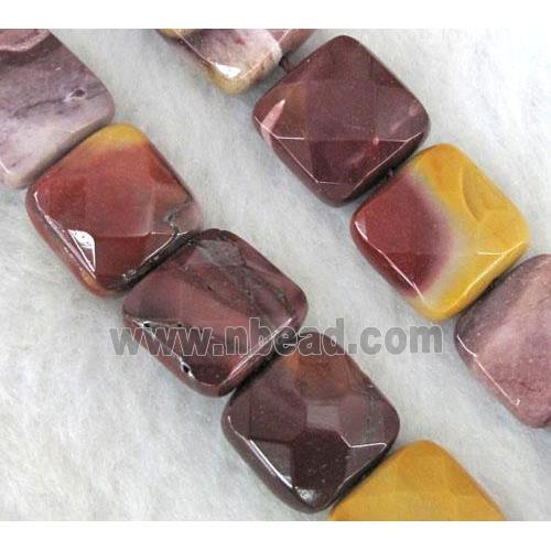 Mookaite Beads, faceted square