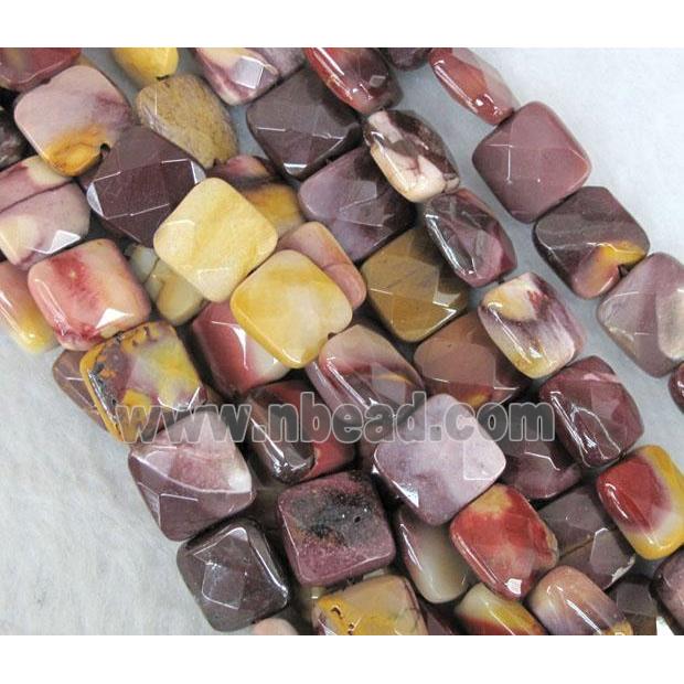 Mookaite Beads, faceted square