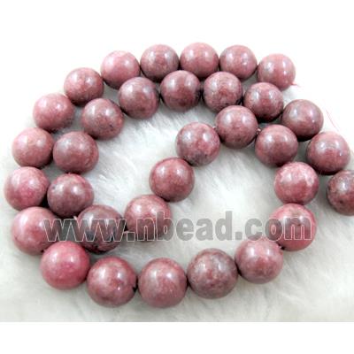 round Rhodonite beads, pink