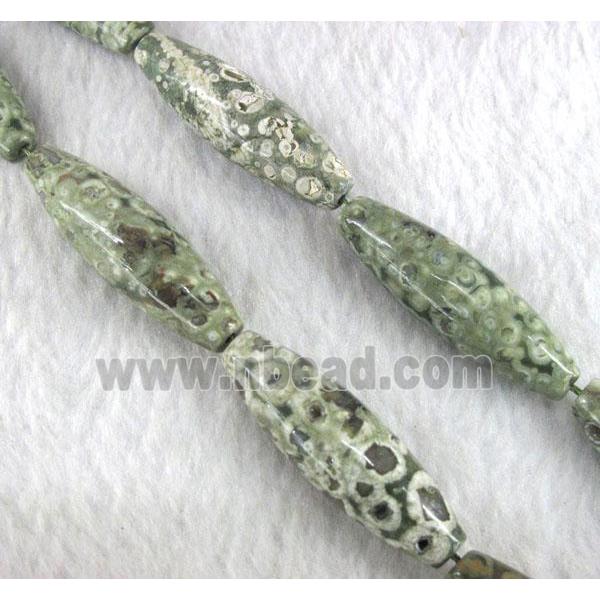Rhyolite Jasper bead, rice-shaped