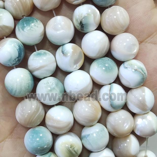 natural Tridacna Shell Beads, round