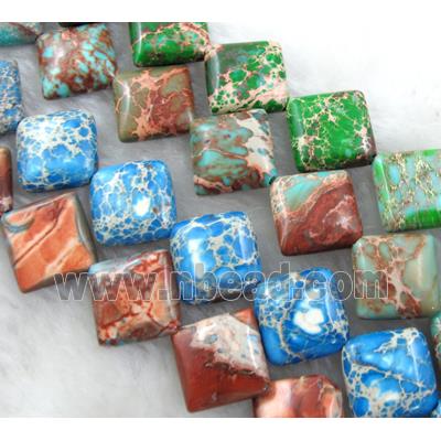 Sea Sediment Jasper Beads Square Conner-Drilled mixed color
