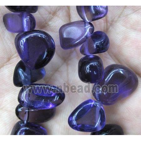 purple tourmaline beads chips, freeform