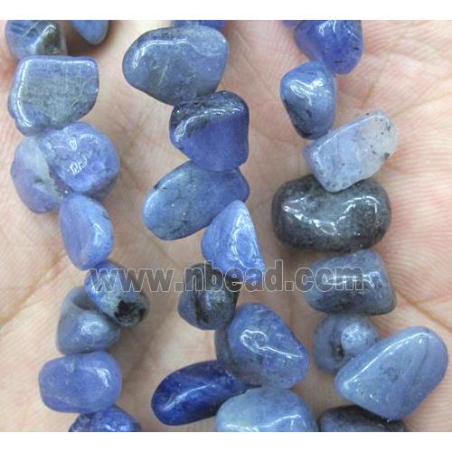 Tanzanite beads chips, freeform, blue