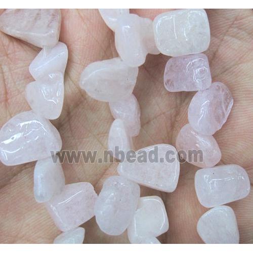 Morganite Stone beads chip, freeform