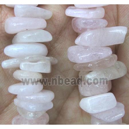 rose quartz beads chips, freeform