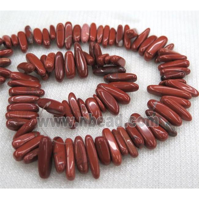 red jasper beads, stick chips, freeform