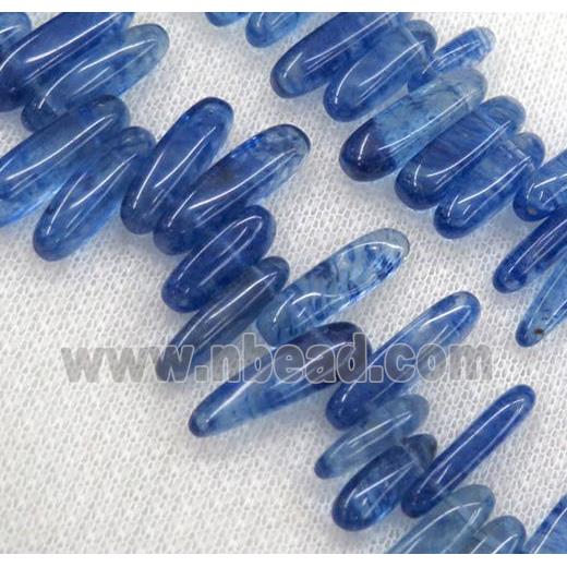 blue watermelon crystal quartz beads, chip stick, freeform