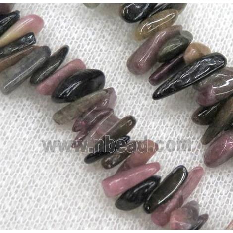 tourmaline beads, chip, freeform stick