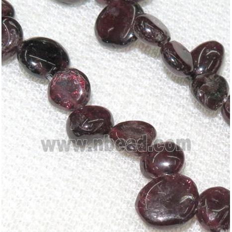 garnet chips bead, freeform, red
