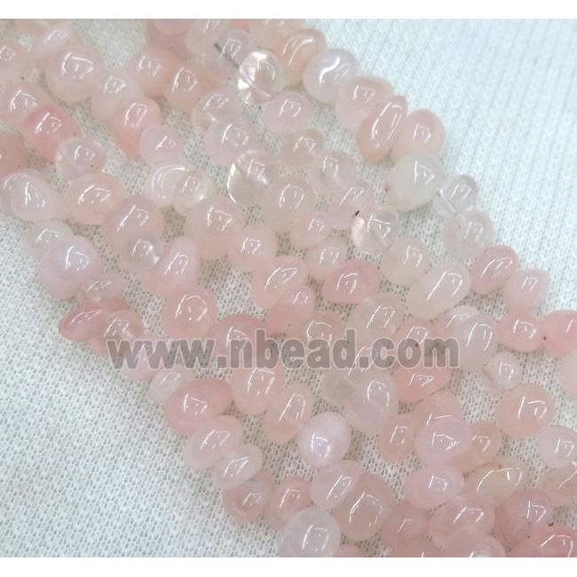 rose quartz chips bead, freeform
