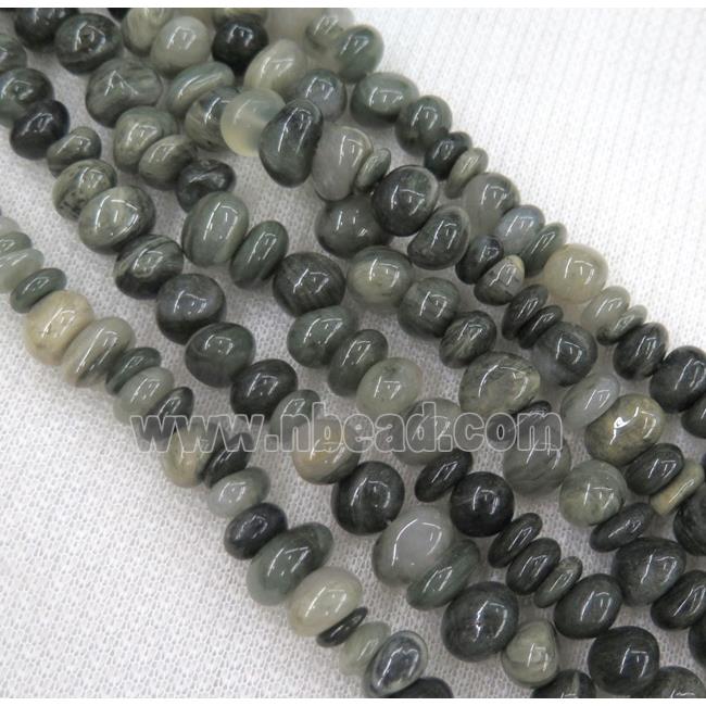 Seraphinite chip beads, freeform