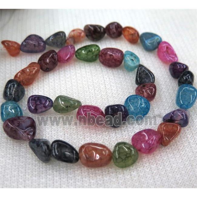 dragon veins agate bead chips, freeform, mixed color