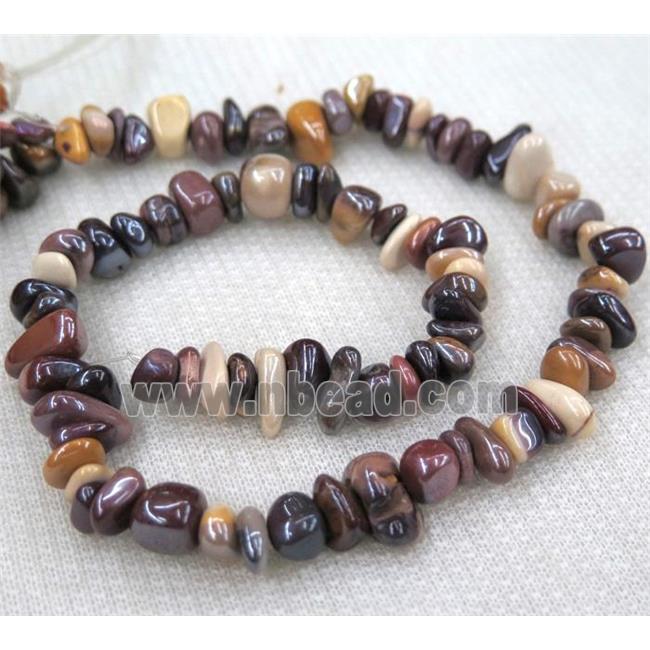 mookaite chips bead, freeform, electroplated