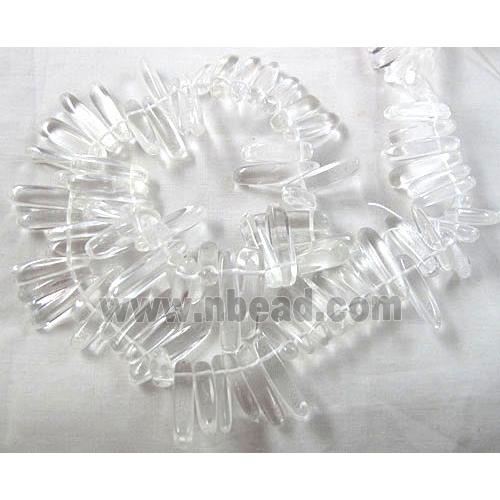 Synthetic Clear Quartz beads, Erose Chip