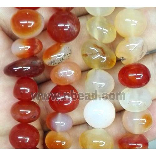 red agate chip beads