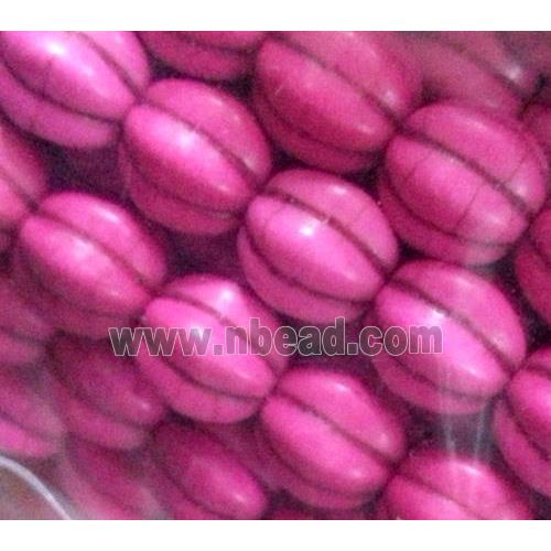 hotpink synthetic Turquoise pumpkin beads