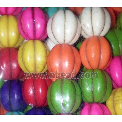 synthetic Turquoise pumpkin beads, mixed color
