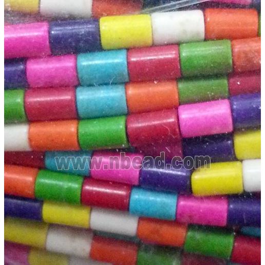 synthetic Turquoise tube beads, mixed color