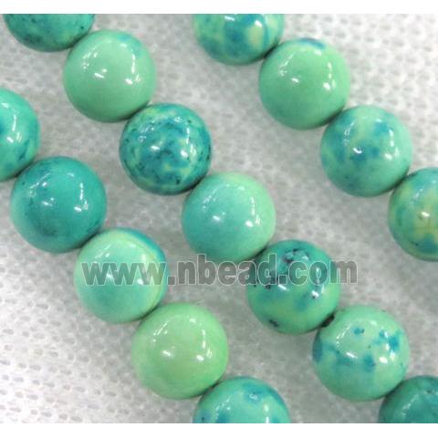 green turquoise bead, round
