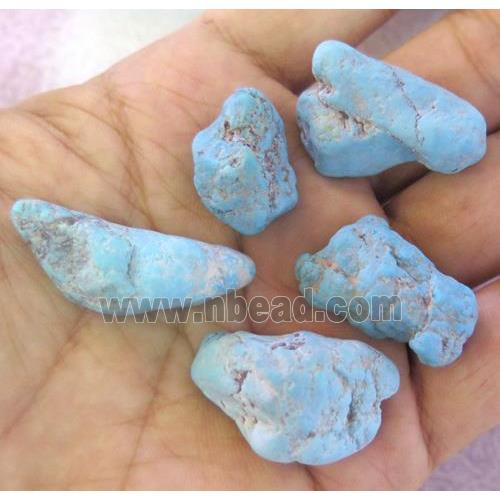 Natural Chinese Anhui Turquoise Nugget Beads without hole, blue