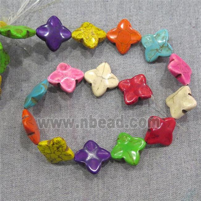 synthetic Turquoise clover beads, mix color