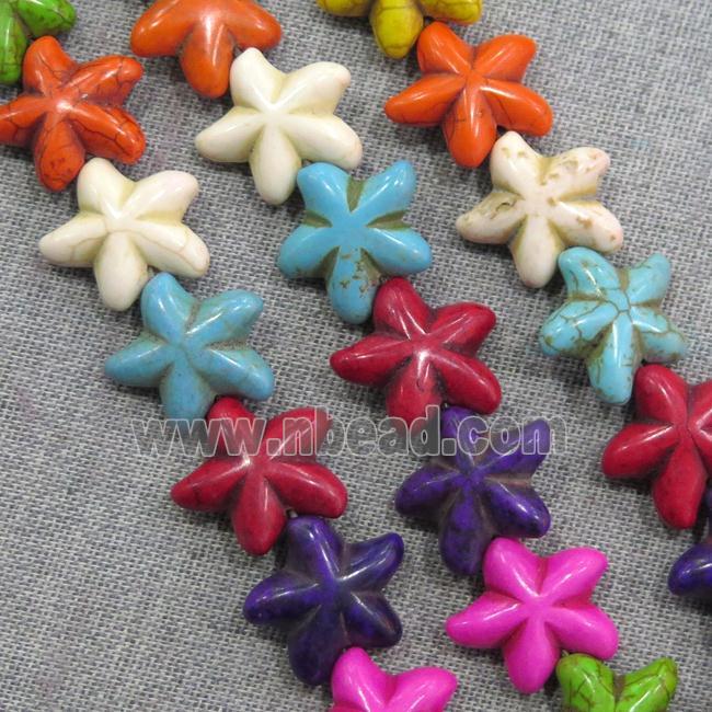 synthetic Turquoise star beads, mix color