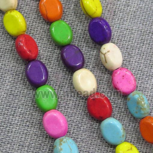 synthetic Turquoise oval beads, mix color