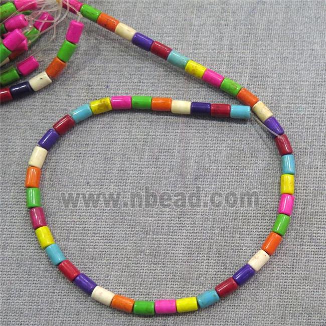 synthetic Turquoise tube beads, mix color