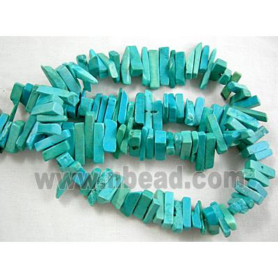 Chalky Turquoise beads, freeform, blue treated