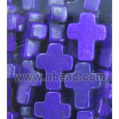 purple synthetic Turquoise cross beads