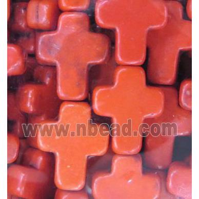 orange synthetic Turquoise cross beads