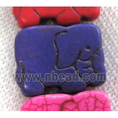 deepblue synthetic Turquoise elephant beads