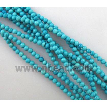 Chalky Turquoise Beads, stabilized, round