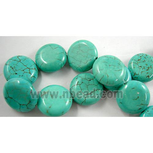 Turquoise Beads, coin Round