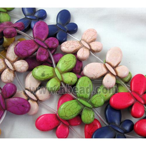 synthetic Turquoise butterfly beads, mixed color