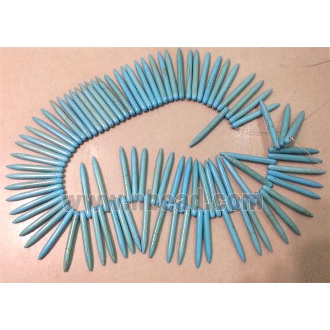 Turquoise stick bead for necklace stability
