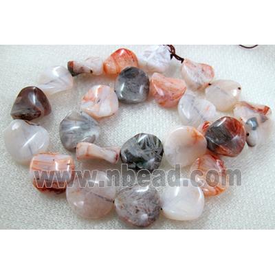 Natural Twist Coin Agate beads