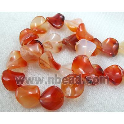 Natural Twist Coin red Agate beads