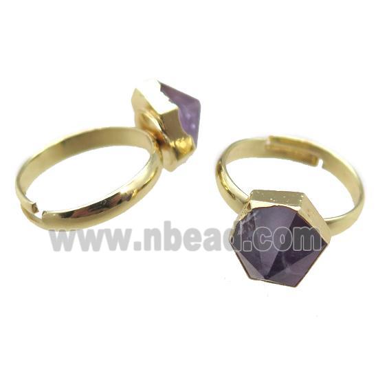 Amethyst Rings, gold plated