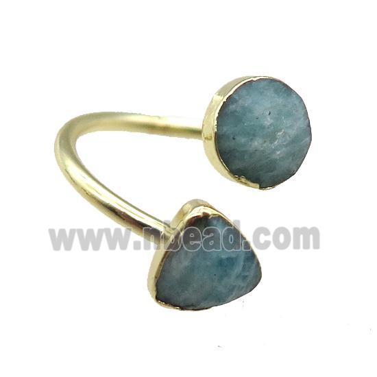 Amazonite Rings, gold plated