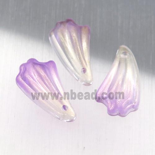 purple crystal glass petal beads