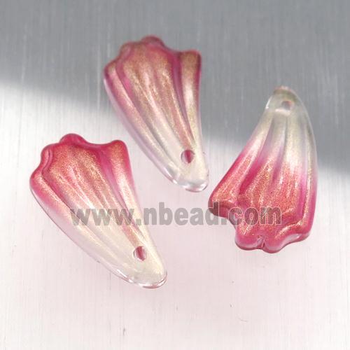 red crystal glass petal beads