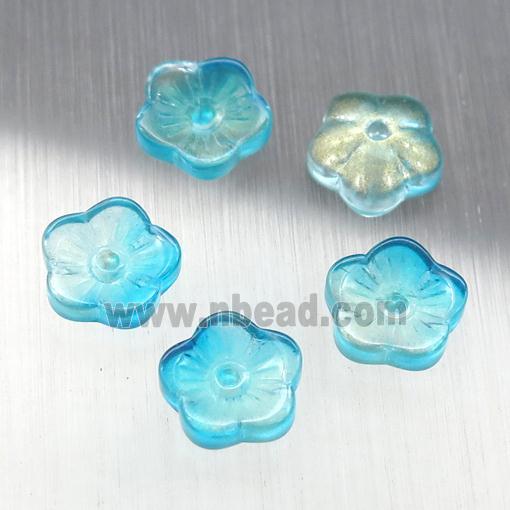 blue crystal glass capbeads