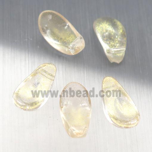crystal glass petal beads, yellow