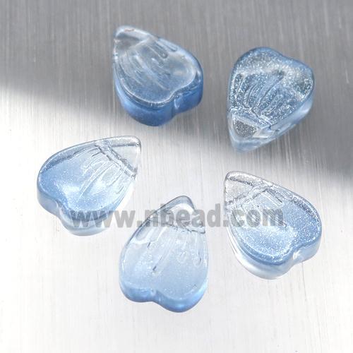 blue crystal glass heart beads