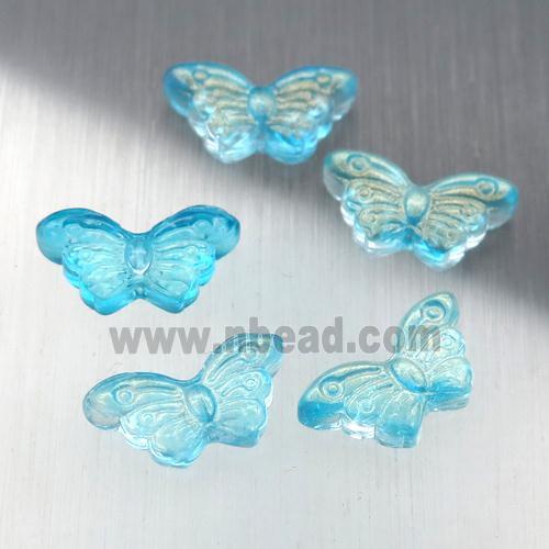 teal crystal glass butterfly beads